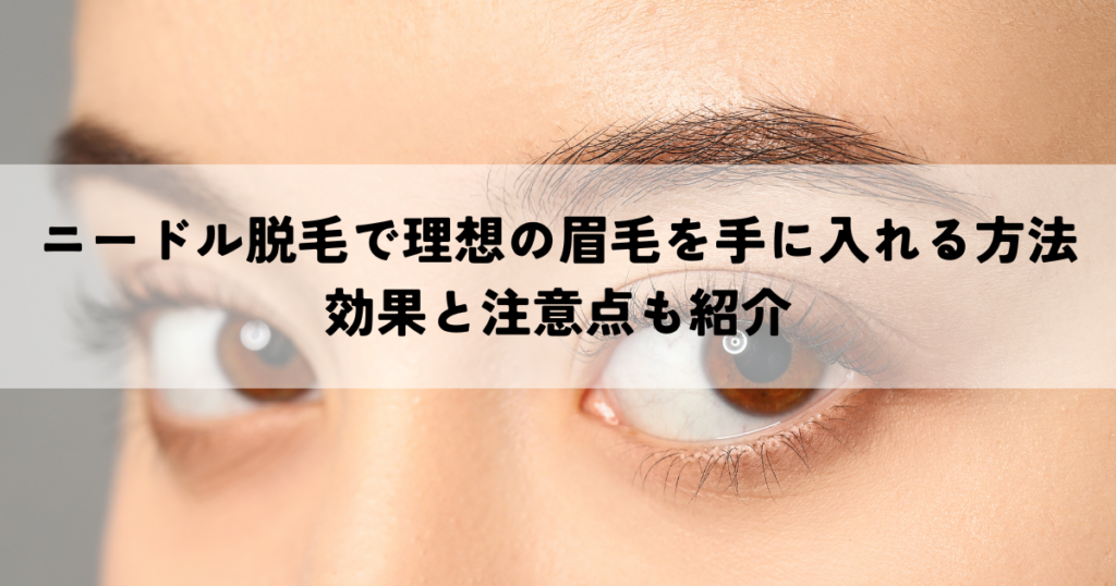ニードル脱毛（美容電気脱毛）で理想の眉毛を手に入れる方法とは？効果と注意点も紹介